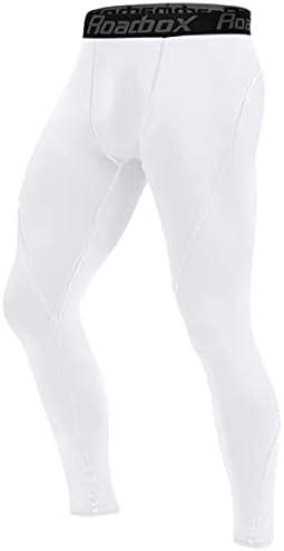 Roadbox 1, 2 or 3 Pack Men's Compression Pants Athletic Base Layer Cycling Tights Leggings for Running Yoga Basketball, XL