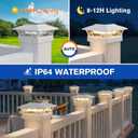 APONUO Solar Post Cap Lights 6 Pack - 4x4 5x5 6x6 Fence Post Lights, Auto On/Off, Waterproof IP64, 2-Mode (Warm/Cool White), Deck Patio Yard Solar Light for Wood & Vinyl Posts, White