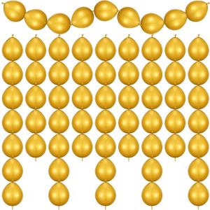 Skylety 80 Pieces Needle Tail Balloons Latex Link Needle Tail Balloons for Birthday Party Wedding Anniversary Graduation Arch Party Decorations(10 Inches,Gold)
