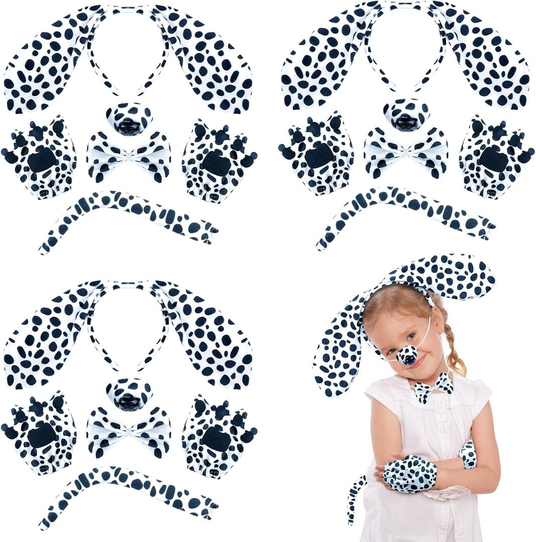Coopay 15 Pieces Puppy Dog Costume Set Headband, Bow Tie, Tail, Fake Nose and Puppy Paw Gloves Animal Costume Accessories