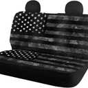 Forchrinse Retro Black American Flag Rear Seat Cover Non-Slip Patriotic Car Seat Cover for Rear Bench,Universal Fit Auto Back Seat Cover Protector Set of 2