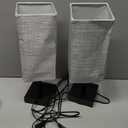 Bedside Table Lamps Set of 2  Touch Nightstand Lamp for Bedroom with USB C+A Charging Ports & AC Outlets, 3Way Dimmable Desk Lamp Grey Fabric Shade for Bedroom Living Room, Office(Bulb Included)