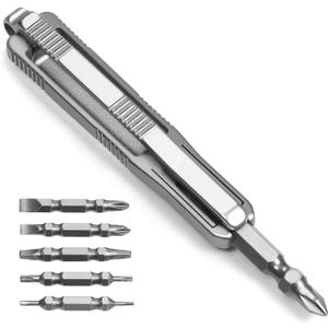 Titanium EDC Tools Pocket Screwdriver,10 in 1 Multi Keychain Screwdriver Set with Double Ended Bits,Magnetic Repair Multitool for Daily Home Improvement Use