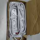 Surge Protector Power Strip - Nuetsa Flat Plug Extension Cord with 8 Outlets and 4 USB Ports, 6 Feet Power Cord (1625W/13A), 2700 Joules, ETL Listed, Grey