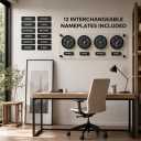 BBHORAIRE Black Time Zone Wall Clock, Silent Quartz Analog World Clock for Home or Office, Battery Operated, 32x12 Inch