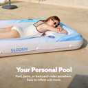 SLOOSH Inflatable Tanning Pool Lounger Float, 70" x 46" Pool Floats Adult with Pillow, 4 in 1 Suntan Tub Raft Floatie,Sunbathing Bed Lounge for Water Blow Up Ball Pit Party Gifts