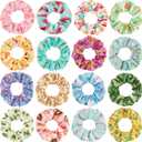 16 Pieces Cute Hair Scrunchies Kawaii Colorful Cute Unicorn Rainbow Mermaid Dog Printing Scrunchy Ponytail Holder Hair Ties Accessories for Women and Girls(Classic Style)