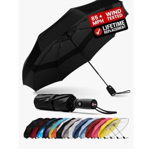 REPEL Windproof Travel Umbrella - Compact & Withstands Winds up to 85MPH , Strongest Premium Auto Folding Umbrella for Rain and Sun - Durable, Light & Portable for Women & Men , Fits Backpack & Cars