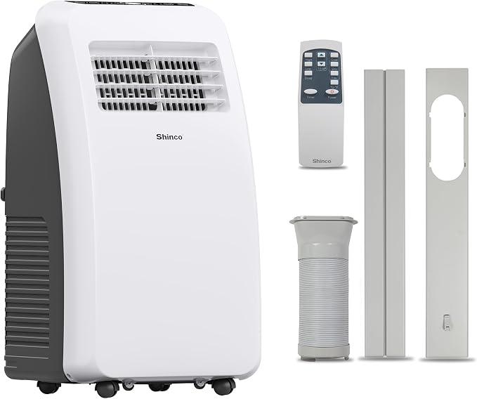 Shinco 8,000 BTU Portable Air Conditioner - 3-in-1 Cool/Dehumidifier/Fan for Rooms Up to 350 sq.ft, Remote Control & 24H Timer, Compact AC Unit for Bedroom/Office