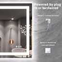 LOAAO 40X30 LED Bathroom Mirror with Lights, Anti-Fog, Dimmable, Backlit + Front Lit, Lighted Bathroom Vanity Mirror for Wall, Memory Function, Tempered Glass, ETL Listed