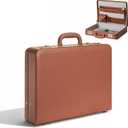 LOCKCURX Briefcases for Men, Anti-Theft Dual Lock Briefcase with 16 Inch Laptop Compartment, Waterproof Faux Leather, Brief Cases Men with Multi File Organizer, Perfect for Office, Travel (Brown), Combination Lock