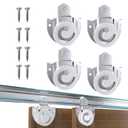 LITGURU 4 Piece Sliding Wardrobe Door Hardware Set, Sliding Closet Door Roller Kit to Allow Wardrobe Cabinet Doors to Slide Smoothly and Quietly with Screws (#1, 2)