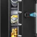 TIGERKING Biometric Fingerprint Fireproof Safe for Home Office, 3.47 Cu Ft Solid Steel Security Safe with Removable Shelf, Stores 29 Fingerprints, 30 Min Fire Protection, Anti-Theft Digital Safe