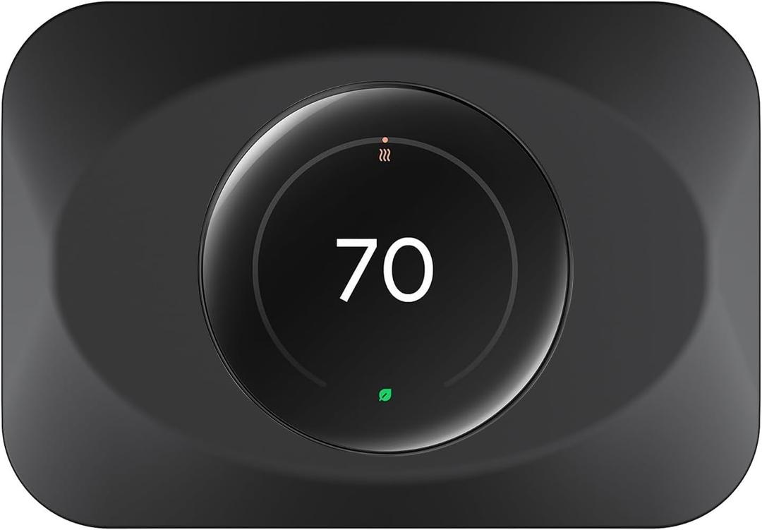 Wall Plate Cover Compatible with Google Nest Learning Thermostat (4th Gen), Practical Trim Kit for Nest Learning Thermostat 4, Snap fit Design (Black, 1 Pack)