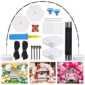 JOYYPOP Balloon Arch Kit, 10ft Wide & 9ft Tall Adjustable Balloon Arch Stand with Base Frame Garden Arbors for Graduation Wedding Birthday Baby Shower Party Supplies Photo Backdrop Decoration