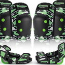 Kuxuan skates Knee Pads for Kids Youth Black Elbow Pads Wrist Guards for Girls Boys 7 in 1 Protective Gear Set with Gift Box in Skateboarding Biking Roller Skating Cycling Outdoor Sports (Large)