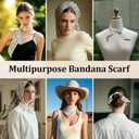 2 x Cotton Flower Bandanas for Women Girls Men 27" Head Scarf Bandana Headband Handkerchie for Beach Party (Style-07)