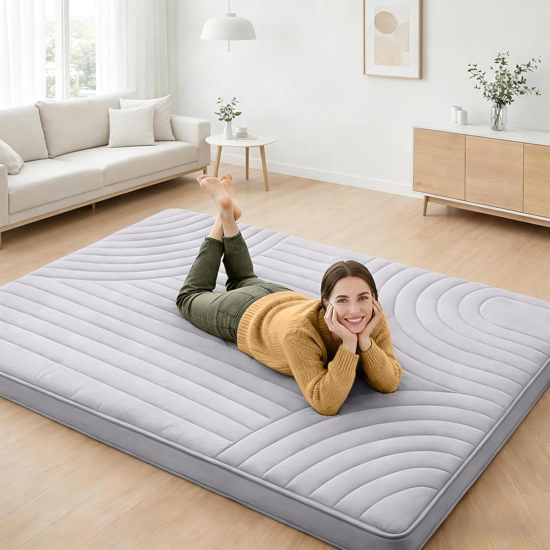 ZonLi Japanese Floor Mattress Futon Mattress Twin Size, Thicken Roll Up Tatami Mat Washable Cover, Portable & Foldable Floor Bed Mattress for Sleeping, Dormitory, Adult Kids