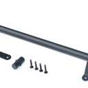DIYHD 3.3FT Sliding Library Ladder Track Extension with 2 Wall Mount Brackets(Not Including Roller Set), Rustic Black Add-On Track for Rolling Ladder System
