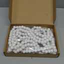 Christmas Wooden Bead Garland Wood Bead Garland Christmas Tree Decorations for Holiday Favors, 12 Feet(White)