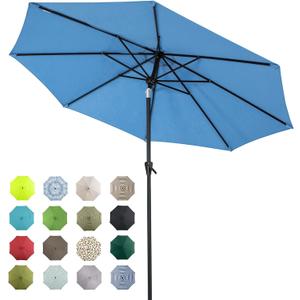 Tempera Patio Market Outdoor Table Umbrella with Auto Tilt and Crank, Large Sun Umbrella with Sturdy Pole & Fade Resistant Canopy, Easy to Set 10 FT
