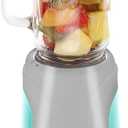 OVENTE Retro Personal Blender and Smoothie Maker with 18 Oz Mason Jar, 300W Base, Stainless Steel Blades, BPA-Free and Dishwasher Safe Container, Includes Reusable Straw and Lid, Turquoise BLH1002T