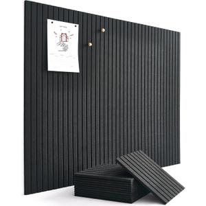VIVELDA Large Bulletin Board 48"x36" - Office Wall Organizer to Replace your Old Cork Boards for Walls for Office Decor - 12-pack Felt Wall Panels for Use in Home Office Decor, Classroom Decor (Black)