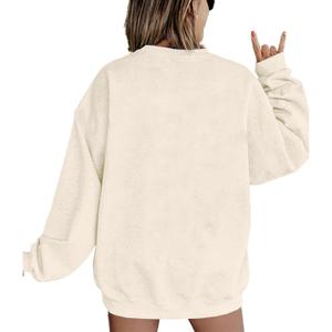 FAYALEQ Women Christmas Sweatshirts In My Merry Christmas Era Long Sleeve Shirts Xmas Family Holiday Crewneck Pullover Top (White, L)