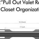 12" Valet Rod for Closet Pull Out (1 Pack, Black)