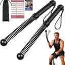 Weighted Ropeless Battle Ropes, Heavy Duty Portable Cordless Battle Rope for Home Gym with Poster, Cordless Battle Rope with Storage Bag for Strength Training, Fitness Equipment for Men & Women(Black)
