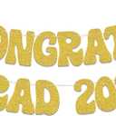 Congrats Grad 2026 Banner - Graduation Party Decorations - Class of 2026 Gold Glitter