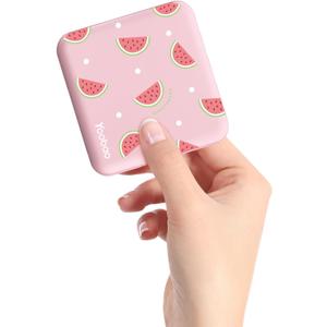 Yoobao Portable Charger, PD 20W USB-C in&Out Power Bank 10000mAh Super Fast Charging, Cute Stuff for Girls Kids Travel, Mini Phone Battery Pack for iPhone 14/13/iPad/Android/Samsung/LG (Watermelon)