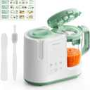 Momcozy AutoMeal Baby Food Maker One-Step Auto Steam & Blend Food Processor, 15oz Large Cup & 6-Blade Design, Self-Cleaning, Auto 3-Stage Texture Settings for Effortless Homemade Baby Puree