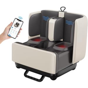 COMFIER 2-in-1 Shiatsu Foot Massager&Foot Rest,Foot and Calf Massager with APP Control,Heated Feet Massager for Foot Pain Relief,Gifts for Men Women