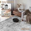 Washable 6x9 Area Rug for Living Room - Modern Abstract Carpet with Non-Slip Backing, Low Pile & Soft, Stain Resistant, Kid & Pet Friendly Decor for Bedroom & Dining Room - Black Grey