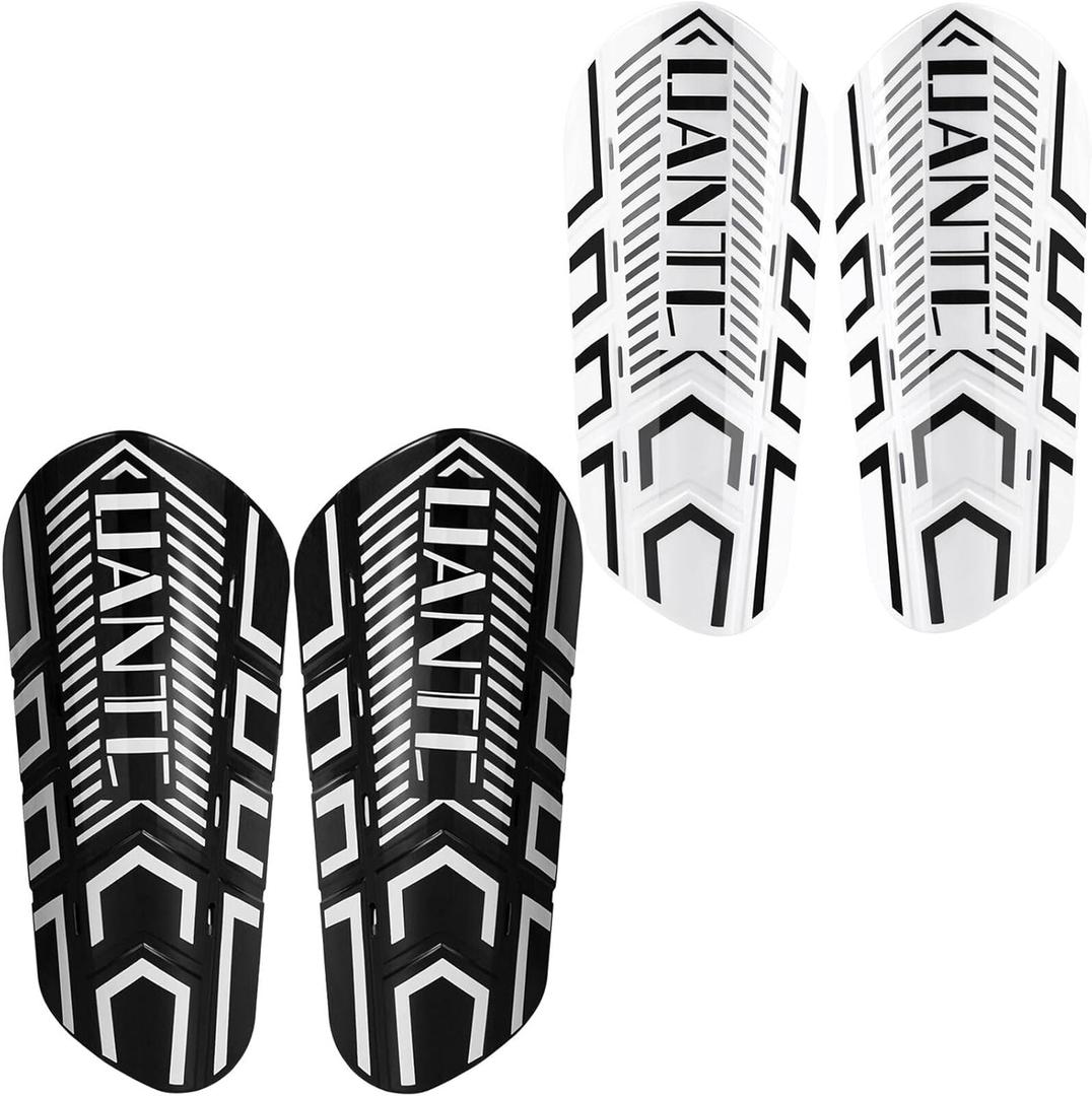 Shin Guards - Soccer Shin Guards with Cushion Protection for Kids/Adults (Medium, Black and Whtie,Shin Pads 2 Pairs)