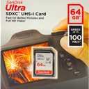 SanDisk 64GB Ultra SDXC UHS-I Memory Card - 100MB/s, C10, U1, Full HD, SD Card - SDSDUNR-064G-GN6IN
