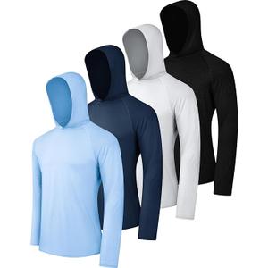 OYGSieg Men's Athletic Hoodies Long Sleeve Fishing Shirts for Men UPF 50+ SPF UV Sun Protection Shirts Rash Guards XL
