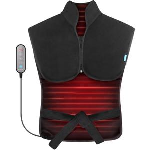 Comfier Heating Pad for Back Pain Relief with Heating Level, Electric Full Body Heating Pad, Calming Heated Back Wrap with 10 Timing Settings, Gift (17.1 x 3 x 7.9 in)