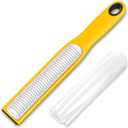 Urbanstrive Zester Grater with Handle, Lemon Zester Cheese Grater for Kitchen Stainless Steel, Graters for Parmesan Cheese Garlic Nutmeg Chocolate Fruits Vegetables Ginger, Fine, Yellow