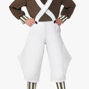 Kids Cosplay Costume Tops Straps Pants Stockings Chocolate Stripe Worker Uniform Set Halloween Cosplay Outfits, Size Small