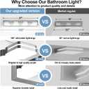 360 Rotate LED Bathroom Vanity Light Fixtures, 1600LM Acrylic Chrome Vanity Lights for Bathroom, Modern Wall Lighting Fixtures Over Mirror Kitchen Living Room Hallway (Natural White Light 5000K)