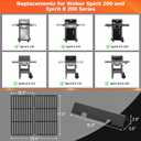 7635 Flavorizer Bars & 7637 Grill Grates for Weber GS4 Spirit II 200 Series, Replacement Parts for Weber Spirit & Spirit II E-210 E-220 S-210 with Front Controls, 15.3" Flavorizer Bars & 17.5" Grates
