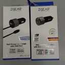 Pack Of 2: ZGEAR Adaptive Fast Car Charger With USB-A USB C Ports, Fast charger Car Charger With USB Port