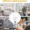 Globe Light Bulbs,G25,40W Incandescent Dimmable, 4000K Soft White Warm Glow, E26/E27 Base, 3.15-inch Crystal Clear Glass for Vanity Bathroom Mirror Pendant Lighting (4)