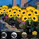 Solar Lights Outdoor Garden Decor, 4 Pack with 24 Sunflower Lights,Solar Flowers Lights Waterproof,Birthday Gifts for Mom Women Grandma,Outside Decorative Stakes Light for Landscape Yard Patio Lawn