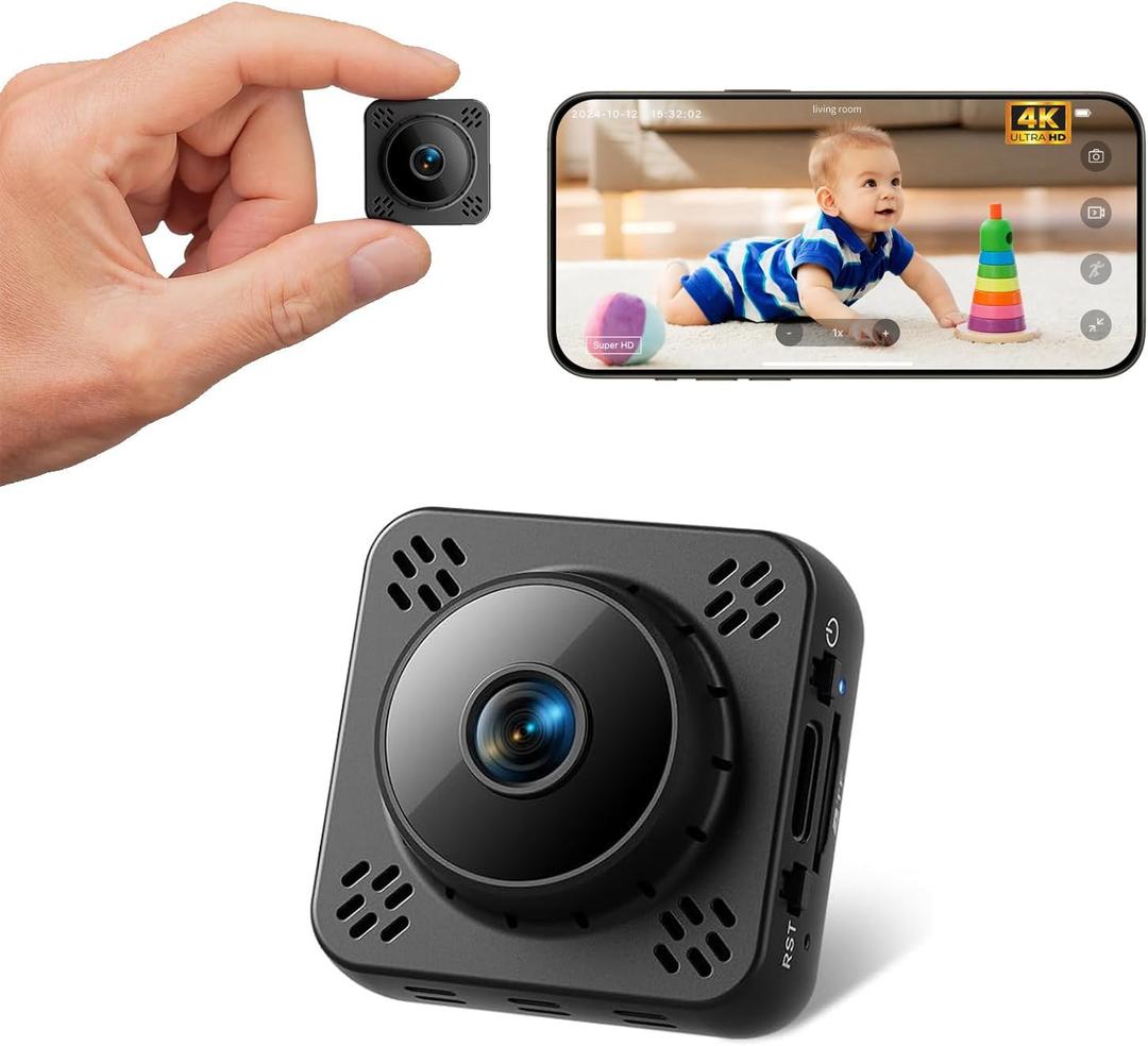 Hidden Camera, Nanny Cam Wireless, 2K Mini Security Camera WiFi/No WiFi Use, Free Cloud & SD Storage, Nanny/Pet/Baby Monitor with Magnetic Mount - 2025 Upgraded