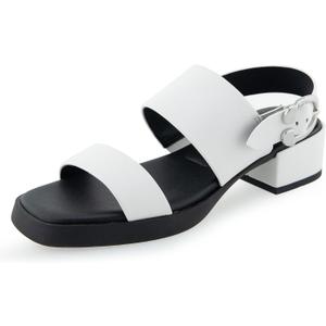 Aerosoles Women's Dove Dual Strap Healed Sandals, White, 6W