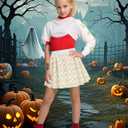 Girls Halloween Costume for Cheerleader Costume Kids Cute Dress up Accessories (140 9-10 Years)