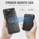 for iPhone 16 Pro Max Wallet Case Compatible with Magsafe, Magnetic RFID Blocking Card Holder Kickstand 2 in 1 Detachable Case for iPhone 16 Pro Max 6.9", Carbon Black